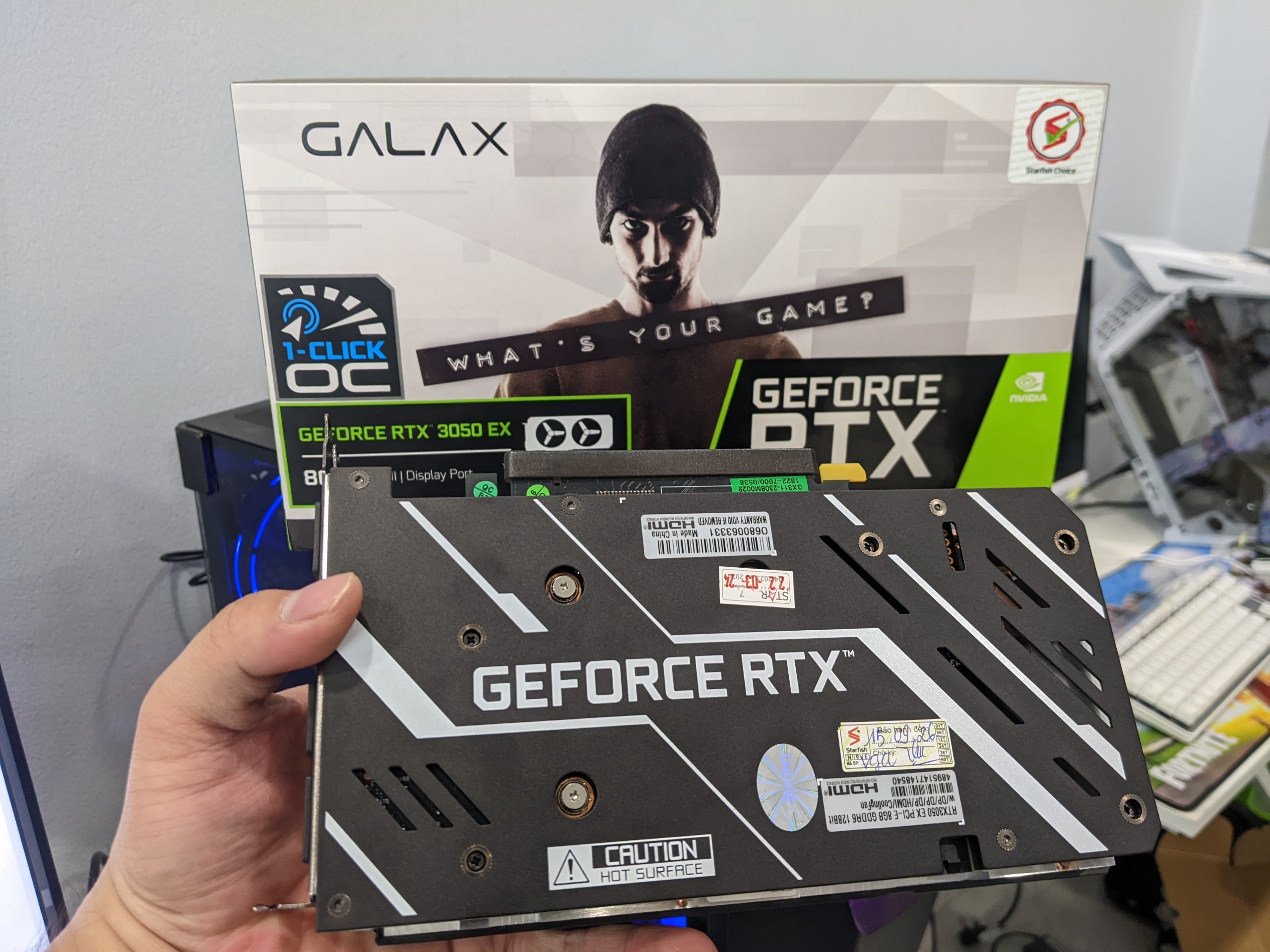 Card màn hình VGA GALAX RTX 3050 8GB GDDR6 EX (1-Click OC)